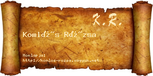 Komlós Rózsa névjegykártya