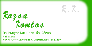 rozsa komlos business card