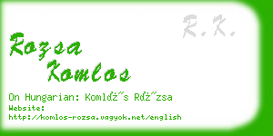 rozsa komlos business card